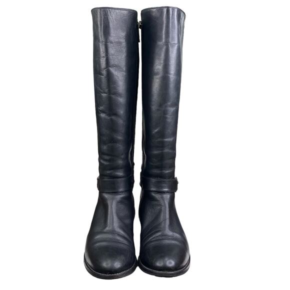 Aquatalia Women’s Black Leather 2 Tone Riding Boot Size US 8 - Picture 7 of 13